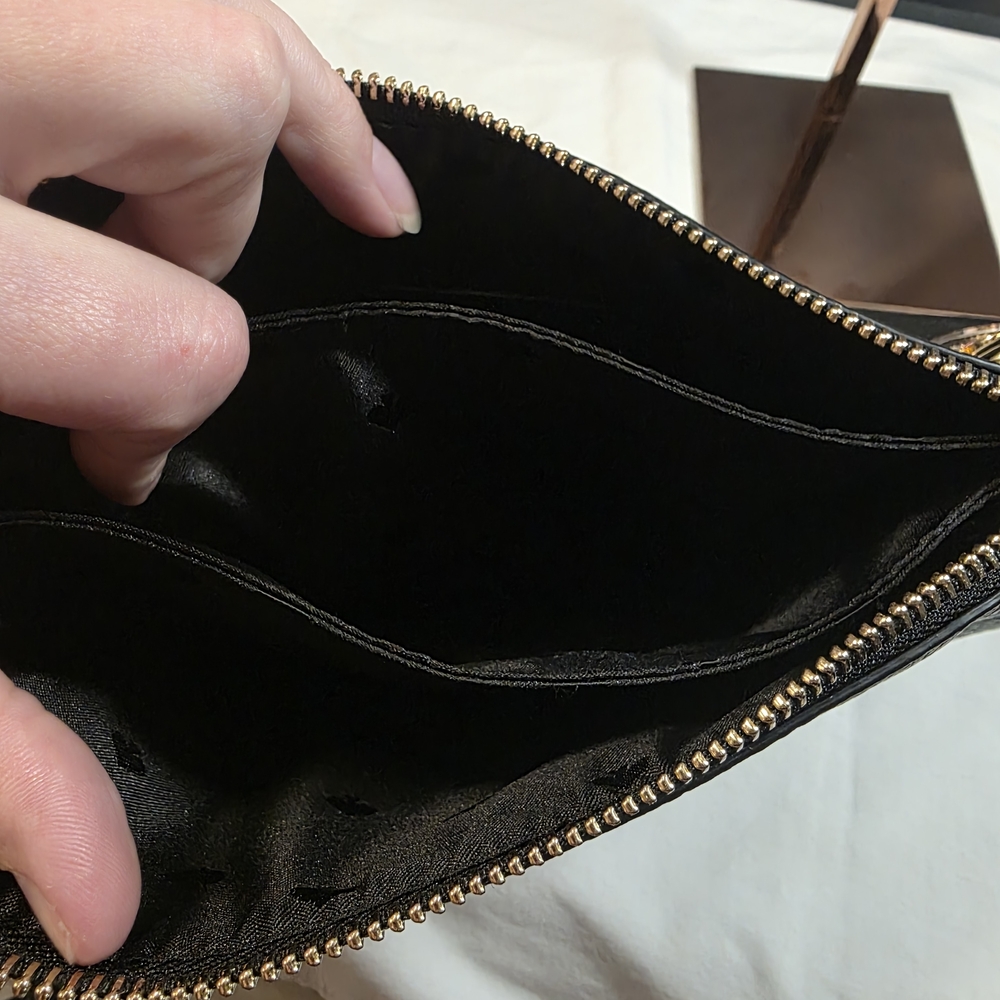 Kate Spade Leila Triple Gusset Pebbled Leather Crossbody Bag Black Like New - Picture 10 of 17